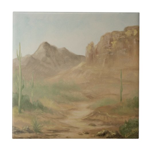 Noon Desert Landscape Tile Tegeltje (Voorkant)