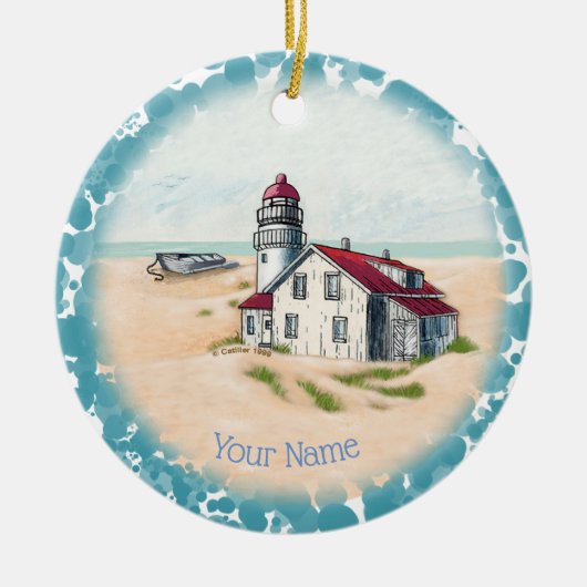 Noon Lighthouse Keramisch Ornament (Voorkant)