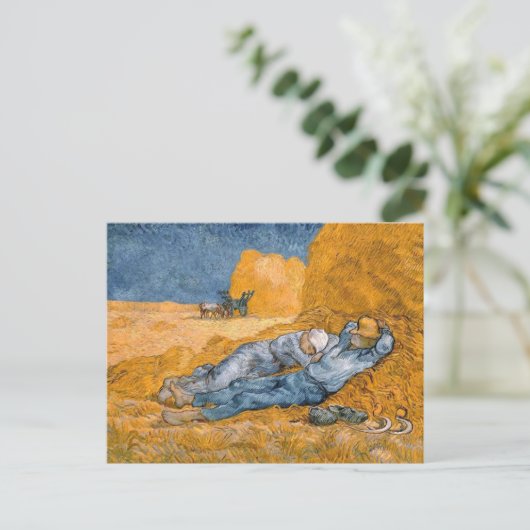 Noon Rest from Work Vincent van Gogh Briefkaart (Staand voorkant)