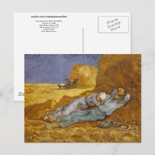 Noon Rest of Work (Millet) Van Gogh Fine Art Briefkaart (Voorkant / Achterkant)