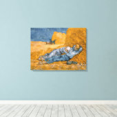 Noon - Rest van het werk van Vincent Van Gogh Canvas Afdruk (Insitu (Houten vloer))