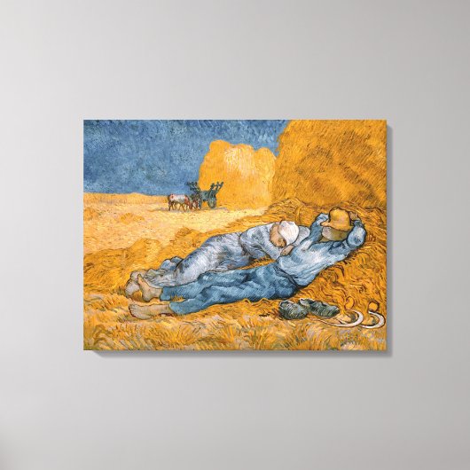 Noon - Rest van het werk van Vincent Van Gogh Canvas Afdruk (Voorkant)