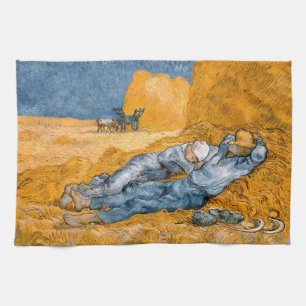 Noon, rest van het werk van Vincent Van Gogh Theedoek