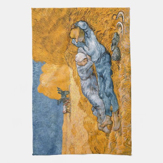 Noon, rest van het werk van Vincent Van Gogh Theedoek (Verticaal)