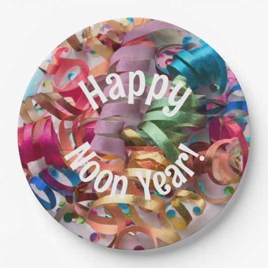 Noon Year's Eve Family Party Sticker Papieren Bordje (Voorkant)