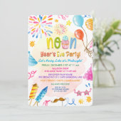 Noon Year's Eve Party Invitation Kaart (Staand voorkant)
