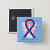 Noonan Syndrome Awareness Ribbon Angel Button (Voorkant /achterkant)