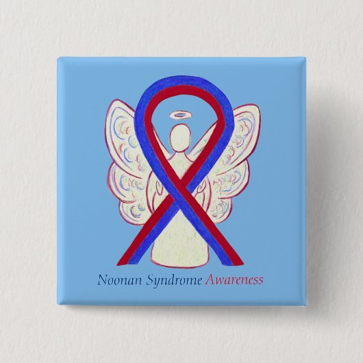 Noonan Syndrome Awareness Ribbon Angel Button (Voorkant)