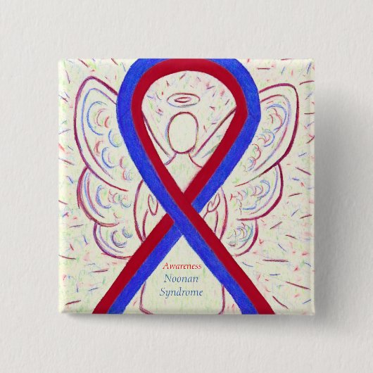 Noonan Syndrome Awareness Ribbon Angel Pins Vierkante Button 5,1 Cm (Voorkant)