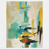 Noontide Vibrance – Abstracte Figuren Fleece Deken (Voorkant)