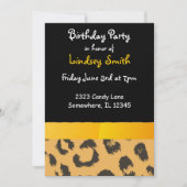Noopard Fur Pattern Birthday Invitation Kaart (Voorkant)