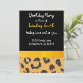 Noopard Fur Pattern Birthday Invitation Kaart (Staand voorkant)