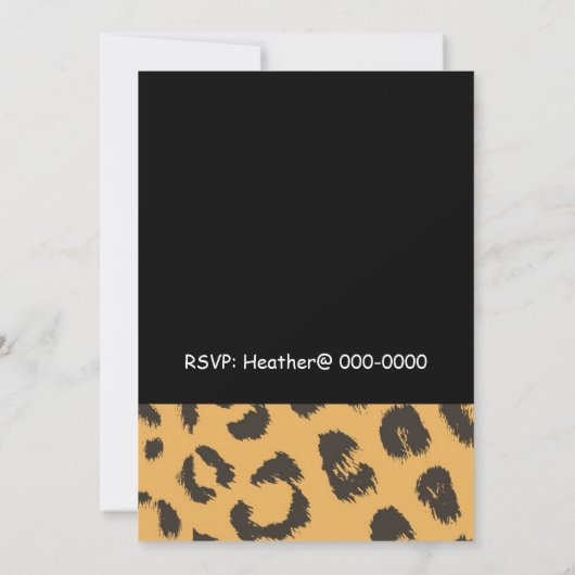 Noopard Fur Pattern Birthday Invitation Kaart (Achterkant)