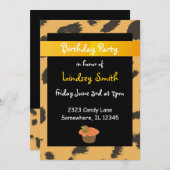 Noopard Fur Pattern Birthday Invitation Kaart (Voorkant / Achterkant)