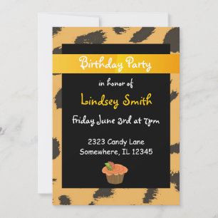 Noopard Fur Pattern Birthday Invitation Kaart