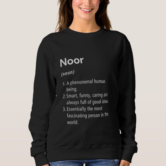 Noor Name Definition Funny Dictionary Trui (Voorkant)