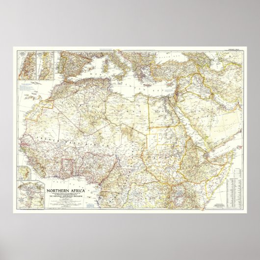 "Noord-Afrika: 1954 - Gedetailleerde KAART ... Poster (Voorkant)