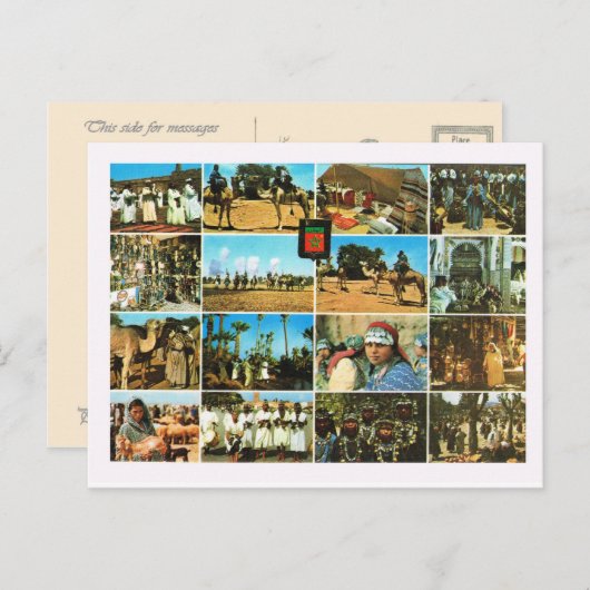 Noord-Afrika, Marokko, Marrakesh, Multiview Briefkaart (Voorkant / Achterkant)