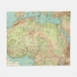 Noord-Afrika met scheepvaartroutes Fleece Deken
