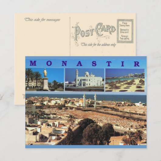 Noord-Afrika, Monastir, Tunesië, Multiview Briefkaart (Voorkant / Achterkant)