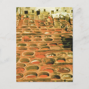 Noord-Afrika, Tannery, Marrakesj, Marokko Briefkaart