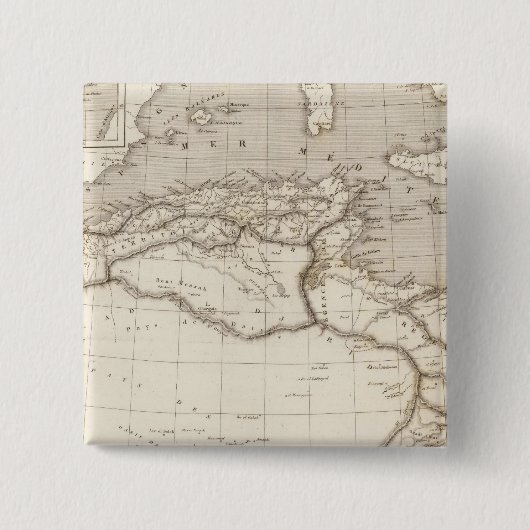 Noord-Afrika Vierkante Button 5,1 Cm (Voorkant)