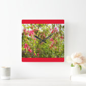 Noord-Afrikaanse bloemen originele print Vierkante Klok (Huis)