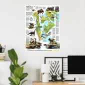 "Noord-Amerika: 1993 In de tijd van de dinosauriër Poster (Thuiskantoor)