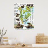 "Noord-Amerika: 1993 In de tijd van de dinosauriër Poster (Keuken)
