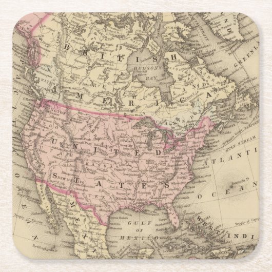 Noord-Amerika 19 Kartonnen Onderzetters (Voorkant)