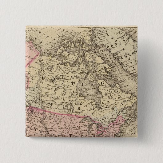 Noord-Amerika 19 Vierkante Button 5,1 Cm (Voorkant)