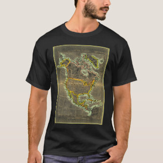 Noord-Amerika 19e eeuw landkaart T-shirt