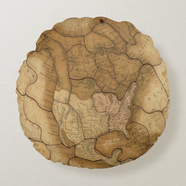 Noord-Amerika 29 2 Rond Kussen (Voorkant)