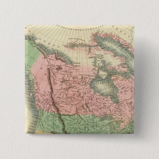 Noord-Amerika 2 Vierkante Button 5,1 Cm (Voorkant)