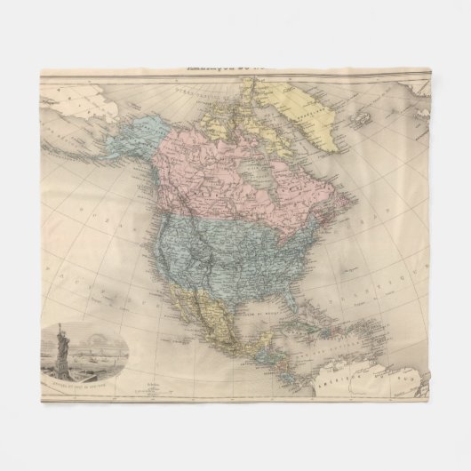 Noord-Amerika 35 2 Fleece Deken (Voorkant (Horizontaal))