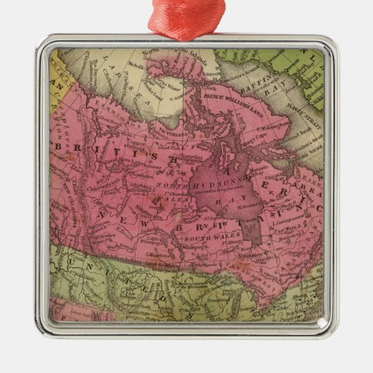 Noord-Amerika 36 Metalen Ornament (Voorkant)