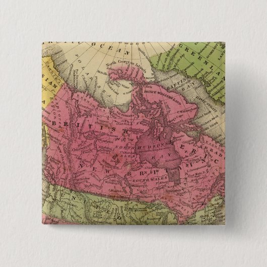 Noord-Amerika 36 Vierkante Button 5,1 Cm (Voorkant)