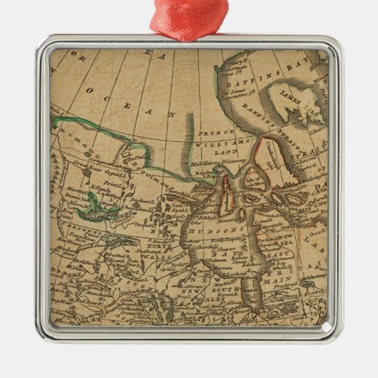 Noord-Amerika 3 Metalen Ornament (Voorkant)