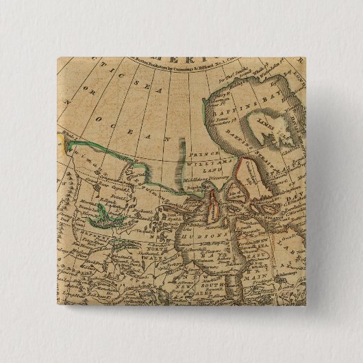 Noord-Amerika 3 Vierkante Button 5,1 Cm (Voorkant)