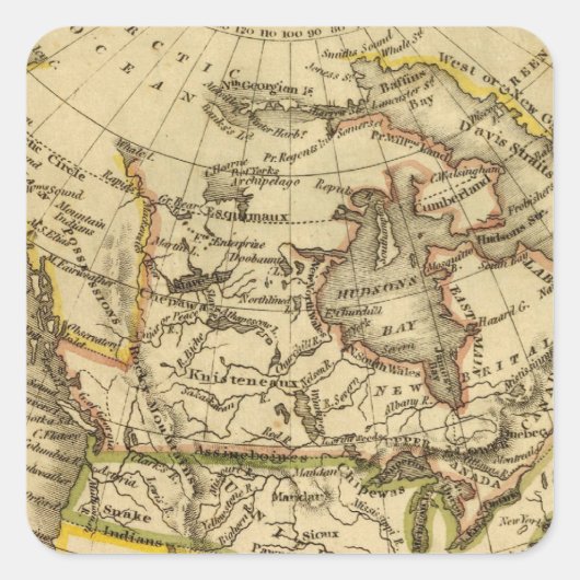 Noord-Amerika 40 Vierkante Sticker (Voorkant)