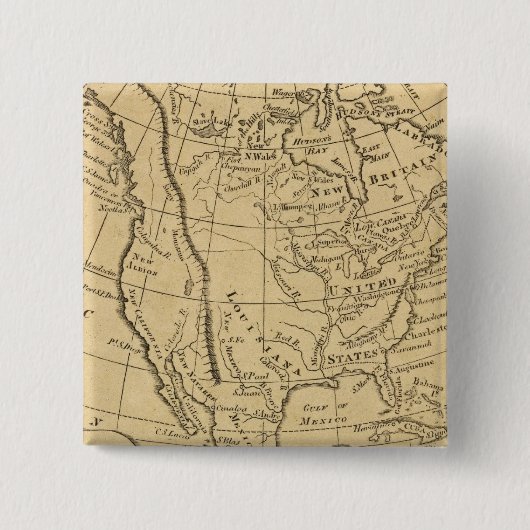 Noord-Amerika 44 Vierkante Button 5,1 Cm (Voorkant)