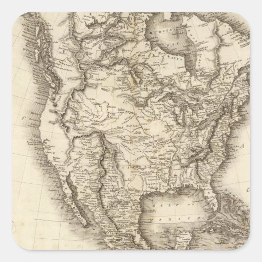 Noord-Amerika 47 Vierkante Sticker (Voorkant)