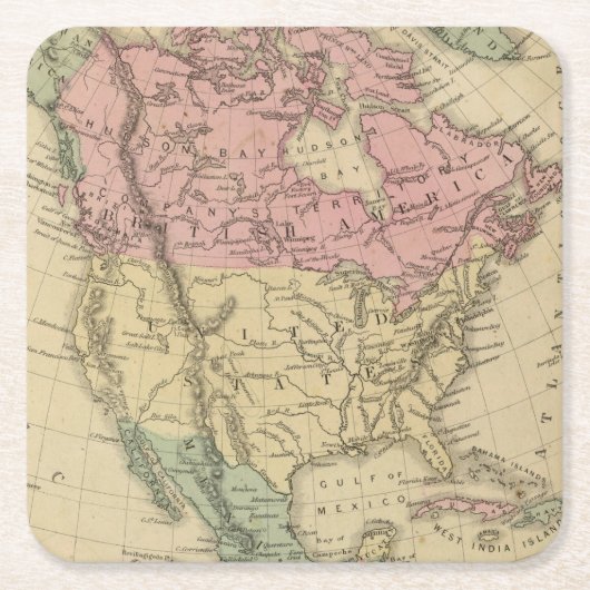 Noord-Amerika 6 Kartonnen Onderzetters (Voorkant)