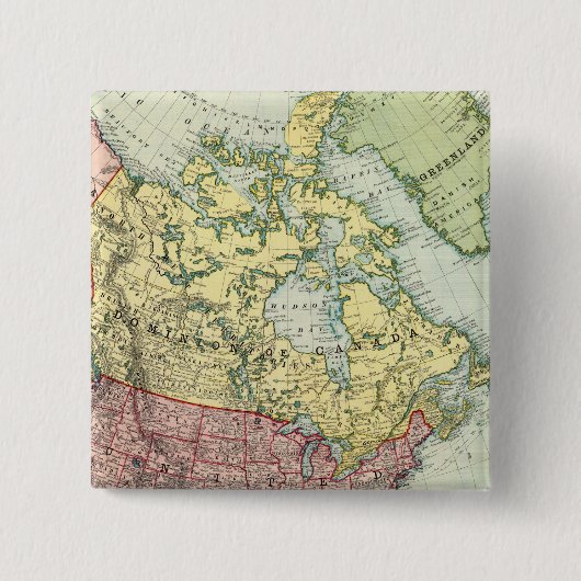 Noord-Amerika 7 Vierkante Button 5,1 Cm (Voorkant)