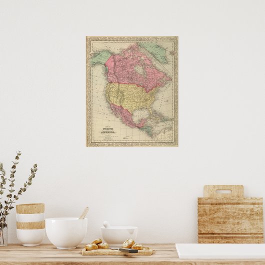 Noord-Amerika 8 Poster (Keuken)