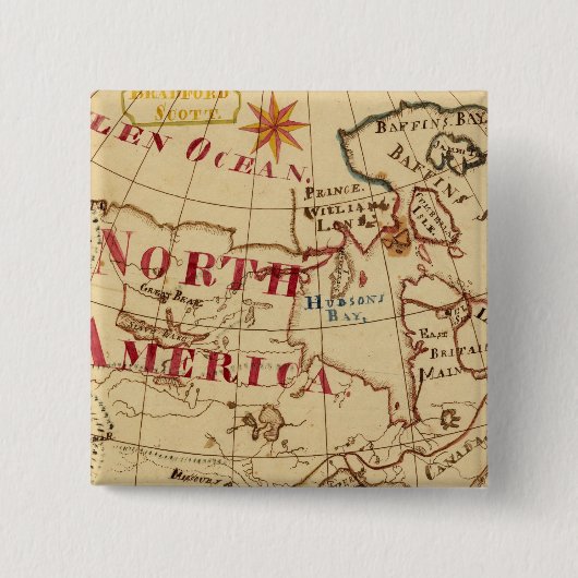 Noord-Amerika 8 Vierkante Button 5,1 Cm (Voorkant)