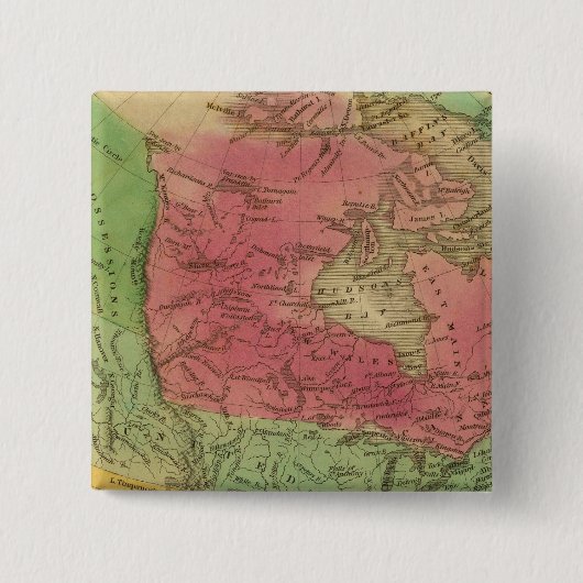 Noord-Amerika 9 Vierkante Button 5,1 Cm (Voorkant)