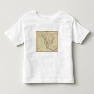 Noord-Amerika Atlas Map met Indiase stammen Kinder Shirts