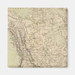 Noord-Amerika Atlas Map met Indiase stammen Magneet