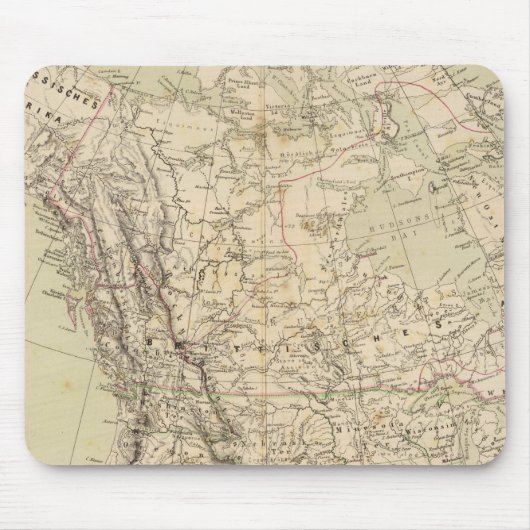 Noord-Amerika Atlas Map met Indiase stammen Muismat (Voorkant)